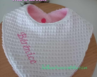 Bandana-Lätzchen - personalisiertes Bandana-Lätzchen - Wabenmuster - doppellagiger Gaze-Stoff - saugfähiges Lätzchen - Baby-Bandana - Babygeschenk.