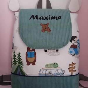 Sac à dos enfant personnalisé - sac à dos maternelle - velours/camping -  sac à dos crèche - sac goûter - cadeau anniversaire - sac à doudou