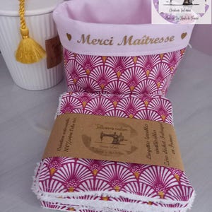 Personalisierter Korb für Make-up-Entferner-Tücher - handgefertigte Kreation - leere Tasche - Aufbewahrungskorb - Baumwollquadrate - Babytücher