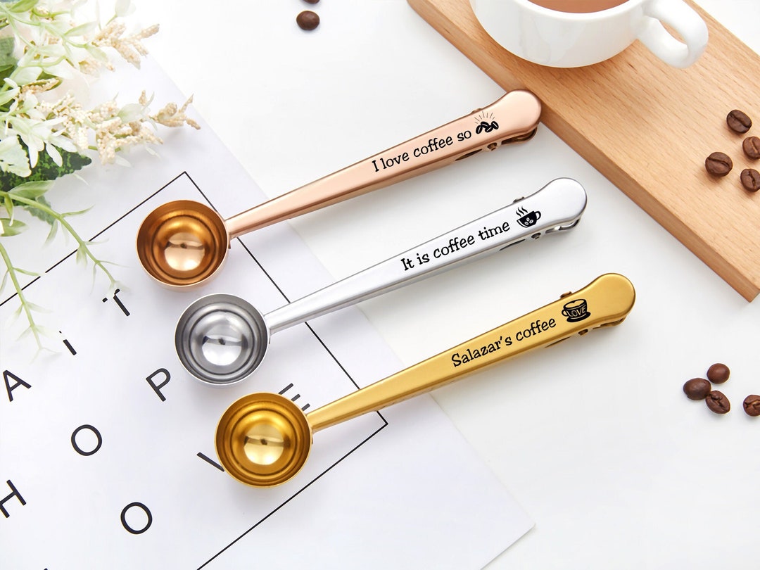 Personalized Coffee Scoop Sealing and Clip 2 in 1 Coffee Etsy