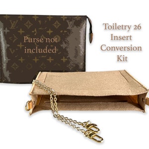 Toiletry Pouch 26 Crossbody Conversion Kit with Bag Organizer Insert and  Chunky Oval Gold Chain Strap