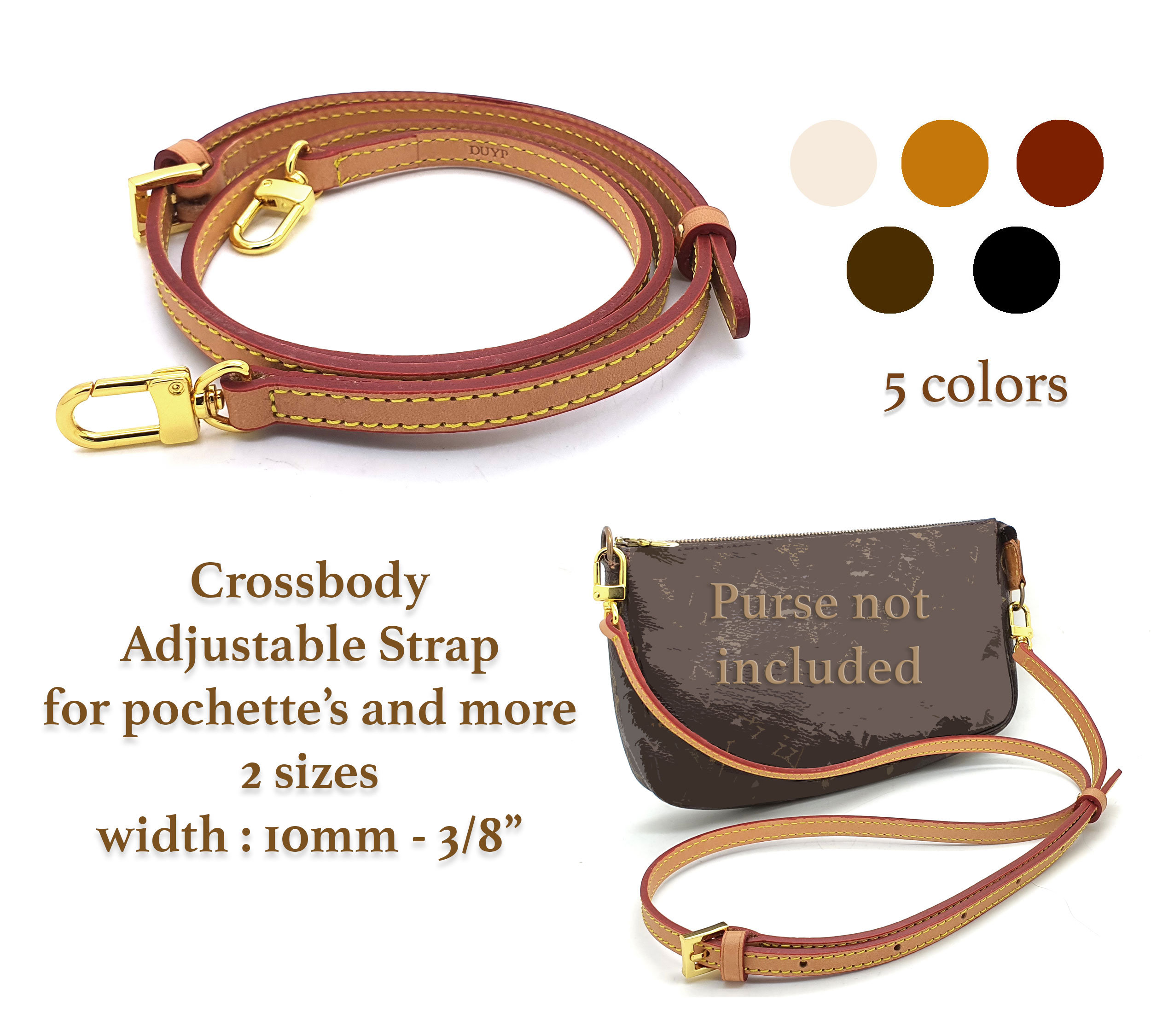 OULARIO Cross Body Replacement Strap for Keep All 45 50 55 Speedy 35 40  Black with Silvver hardware