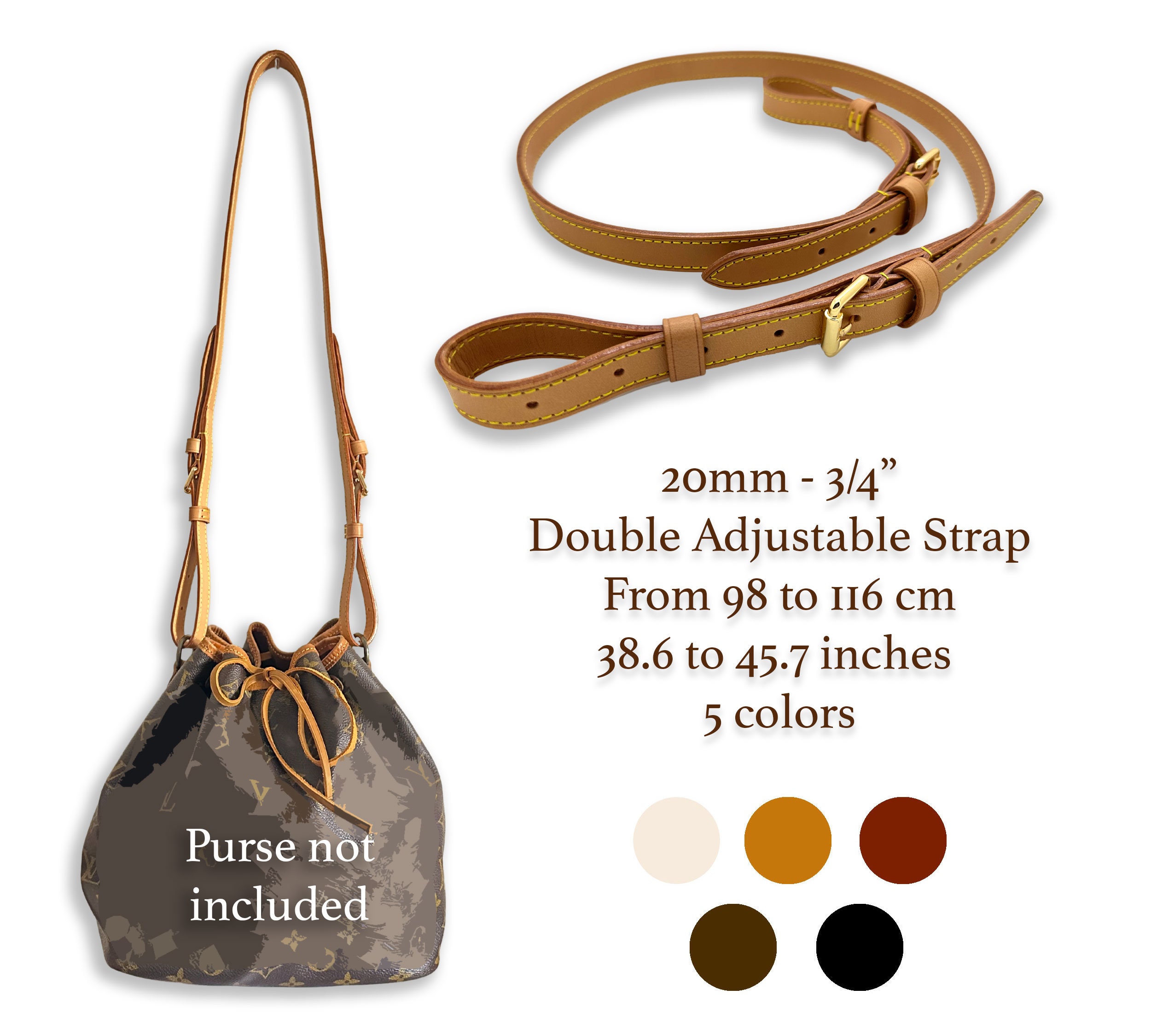 Wristlet Strap Replacement For Neverfull Pouch - 5 colors