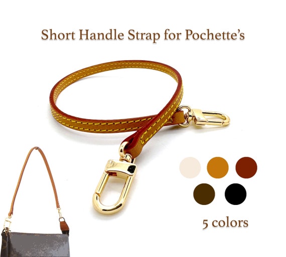 Short Vachetta Leather Shoulder Strap for Pochette Accessoires 