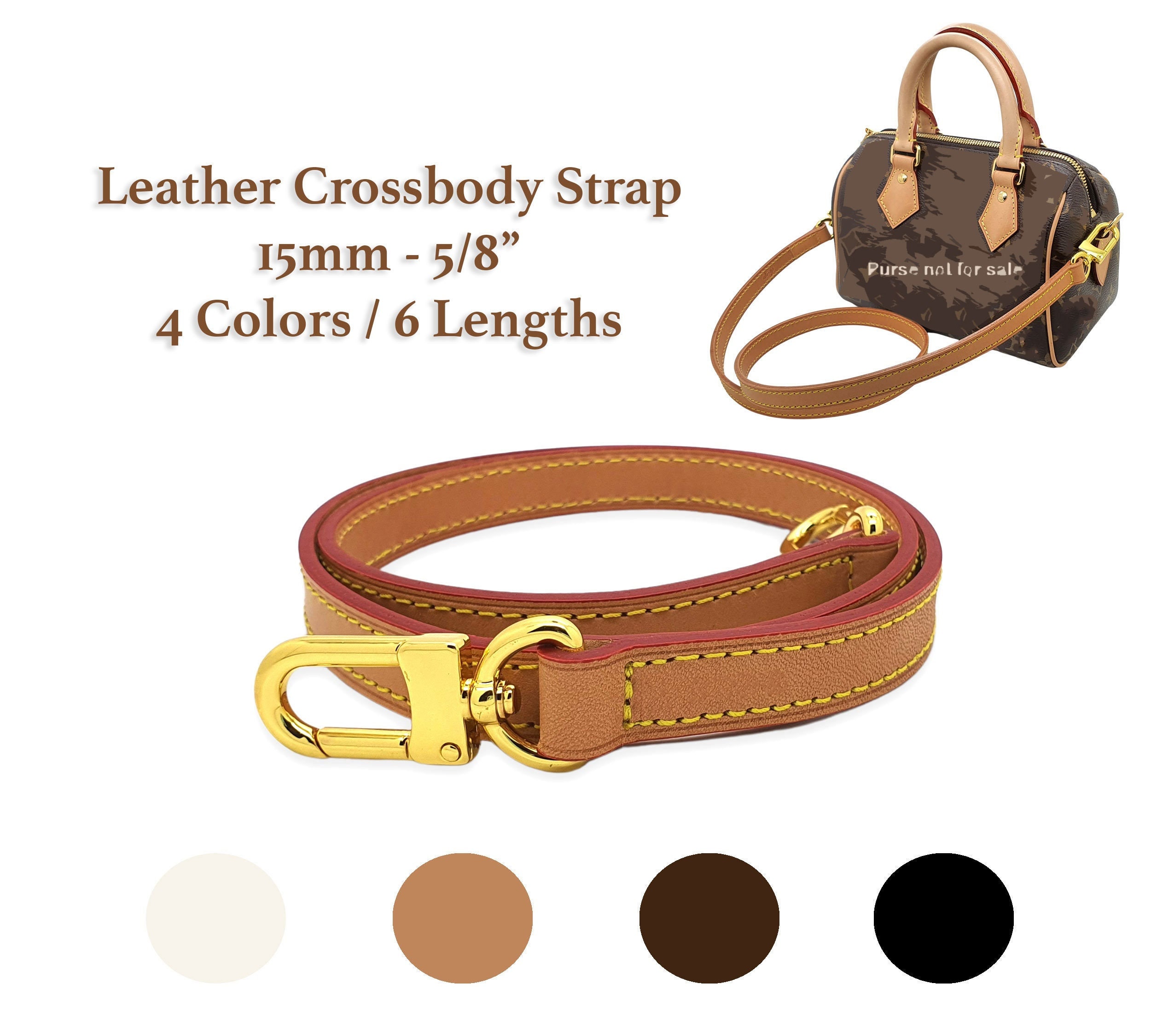 12/15/18mm Vachetta Leather Adjustable Crossbody Shoulder Strap for lv Bag