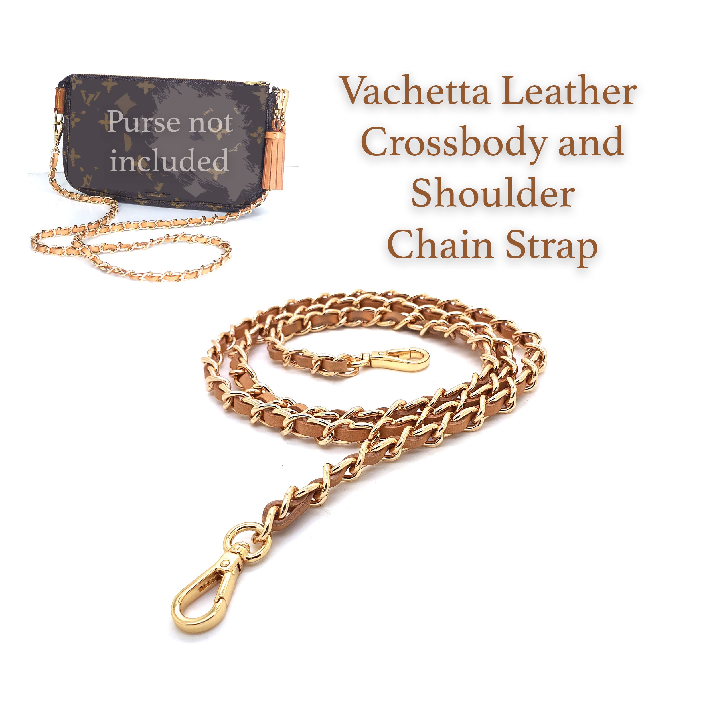 Chunky Flat Gold Chain Bag Strap - For Louis Vuitton, Chanel, Gucci –  Luxegarde