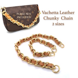 🔥New LOUIS VUITTON Felicie Gold Metal Chain 45 in Crossbody Strap