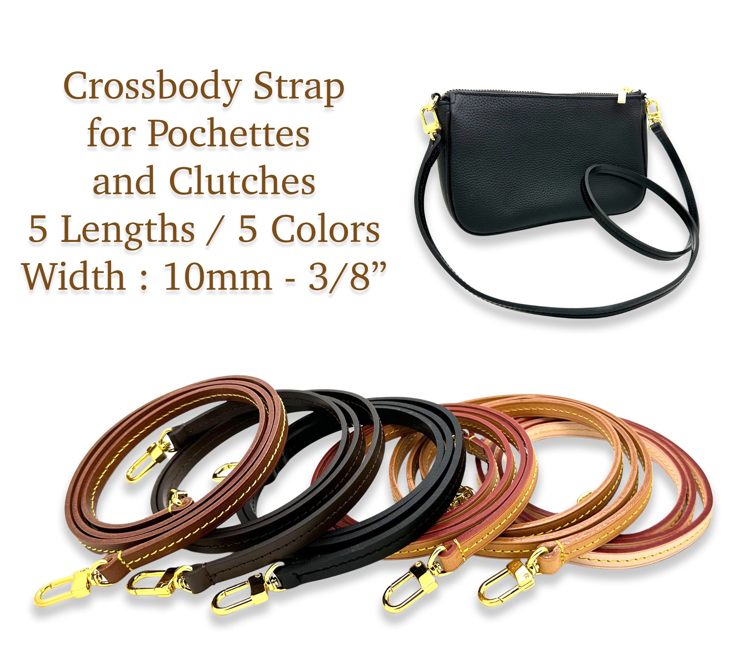 Vachetta Leather Bag Strap Replacement Adjustable Crossbody Strap For Small Bags Speedy Favorite mm Nano Pochette Metis