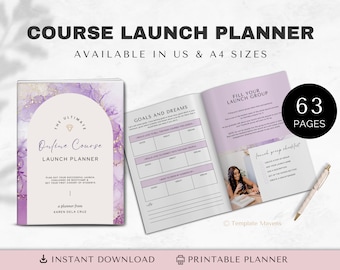 Course Creator Launch Planner | Printable Online Course Planner | Online Course Launch Planner | Printable Planner for Online Course