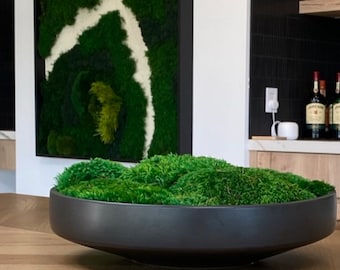 Moss Bowl Centerpiece: Preserved Moss Decor