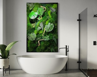 Preserved Moss Terrarium: Vertical Rainforest Wall Art by James Ammann