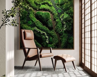 Zen Meadows Moss Art: Preserved Plant Wall Decor