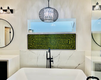 Reindeer Moss Wall Art: Mid-Century Modern Infinity Rectangle Decor