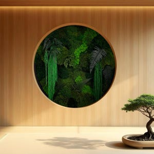 Round Rainforest Botanical Garden, Moss Wall Art, Home Decor, Preserved Moss Art, Moss Art Installations