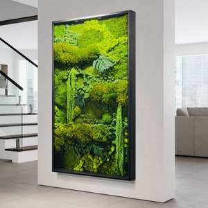 Botanical Garden Moss Art Wall Home Office Decor Art Plant Wall Decor Green Wall Art Garden Gift Etsy Art Wall Hangings Moss Wall Art