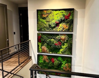 Red Rock Canyon Moss Art: Handcrafted Preserved Moss Wall Decor