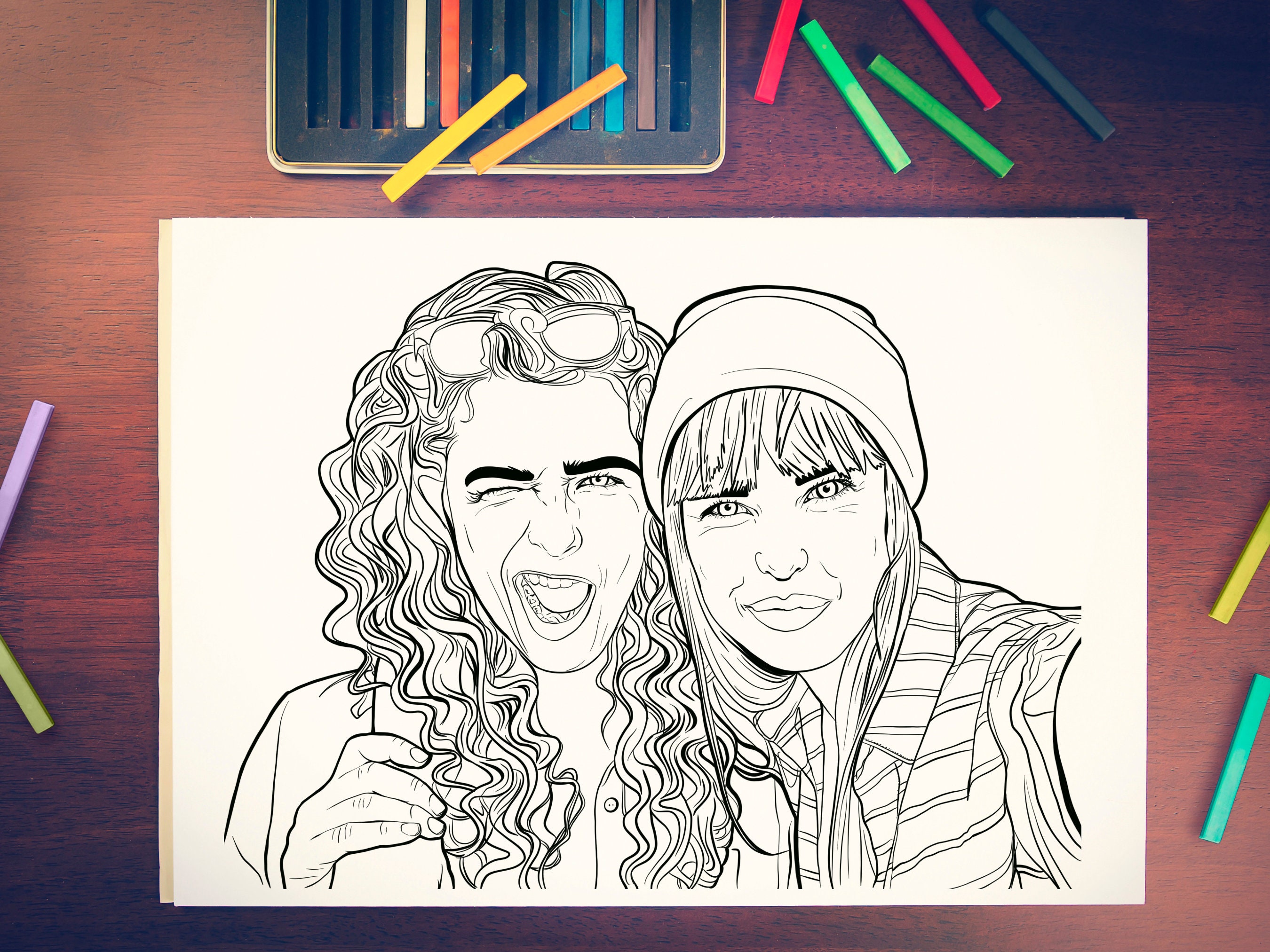 Custom Coloring Page, Personalized Coloring Page From Photo
