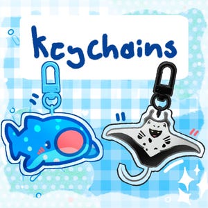 Whale Shark Keychain | Manta Ray Keychain | Octopus Keychain | Keychains by a Young Black Artist | Cheap shipping! Cute Keychains for Bags |