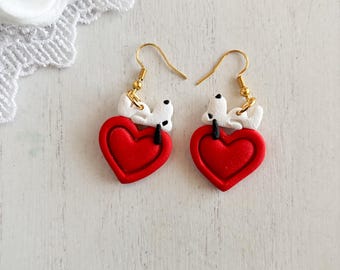Puppy valentine earrings puppy love snoop dog earrings