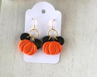 Pendientes de ratón de otoño, pendientes de especias de calabaza