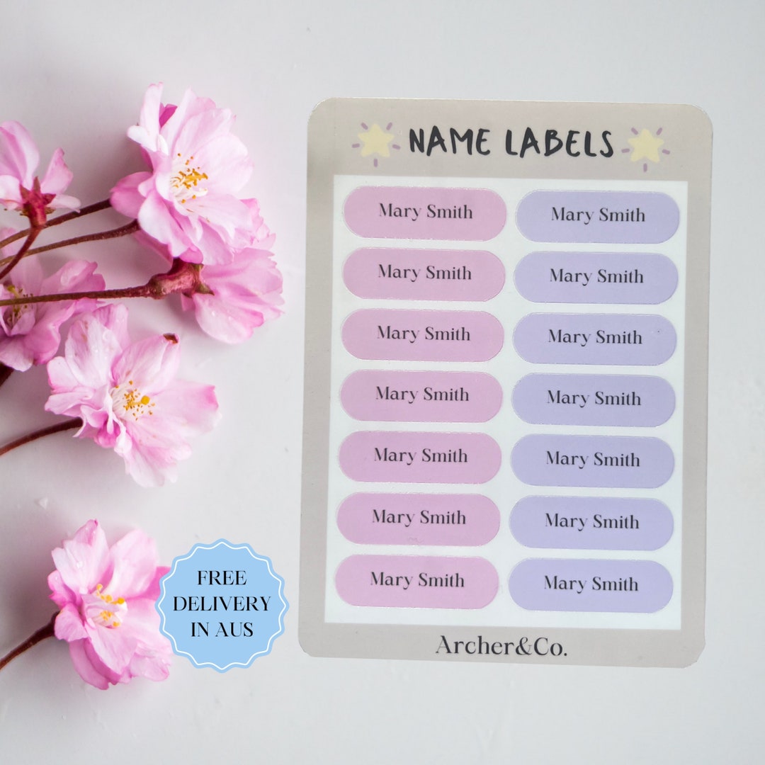 Custom Name Labels Water Resistant Name Stickers Etsy Custom Name Labels Water Resistant Name Stickers Etsy