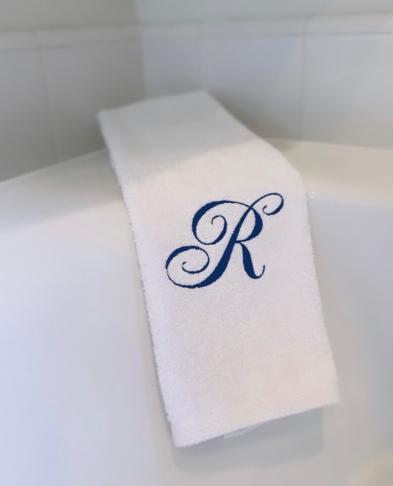 Monogram Hand Towel Monogrammed Giftembroidered Bath Towel Etsy