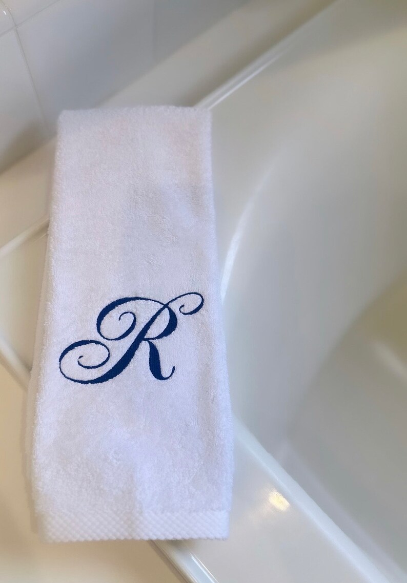 Monogram Hand Towel Monogrammed Giftembroidered Bath Towel Etsy