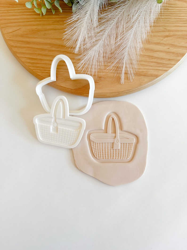 Panier en rotin Cookie Cutter & Fondant Stamp / Embosser image 1