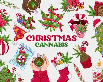 Christmas Cannabis clipart, Weed Christmas Png, Cannabis wreath png, Stoner Christmas design PNG, Xmas Cannabis, Holiday Marijuanna, 420 png