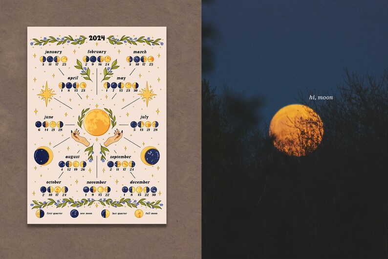 Printable Moon Calendar 2025, Printable Lunar Calendar 2025, Moon