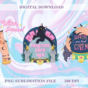Pastel Witchy sublimation designs, Witchy clipart, Pastel goth png file, Pastel goth halloween, Witchy digital planner, Cute witchy designs