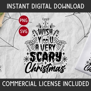 Creepy Christmas SVG/PNG files, Gothic Christmas svg, Scary Christmas svg, Spooky Christmas svg, Skeleton Christmas file, Christmas tree svg