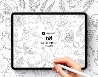 Witchcraft Procreate stamps, Mystic Procreate Stamps, Witch Procreate stamps, Magic Procreate stump, Procreate brush, Procreate Magic Stamp