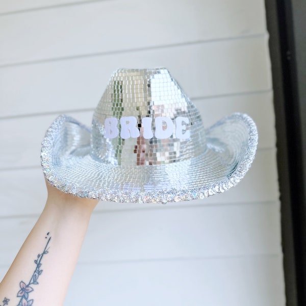 BRIDES LAST DISCO bachelorette gift for bride cowgirl hat for bride disco bach party bachelorette decor bach party disco theme groovy bride