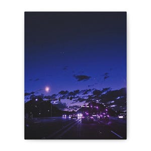 Canvas Print, Phoenix Arizona Sunset Landscape Wall Art - Matte, Stretched, Artwork of Outdoor Scene, Home Decor, Southwest