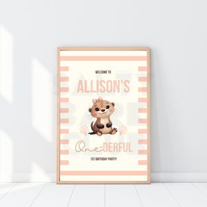 Personalized Otter Birthday Sign | Otterly One-derful 1st Birthday | Digital Download Template | Sea Life Party Decor