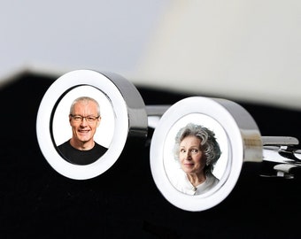 Personalised Wedding Photo Cufflinks, Cufflinks for Dad, Father's Day Gift, Valentine Gift, Cufflinks with Photo