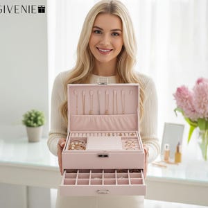 Personalised Velvet Jewelry Box Organizer for Women Girls, Large Jewelry Storage Organizer, Jewelry Organizer Holder Case, Christmas gifts