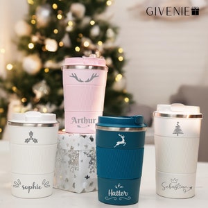 Personalized Coffee Cup, Birthday Gift, Secret Santa Gift, Family Christmas, Holiday Coffee Cup,Travel Coffee Mug, Gift for Her Gift for Him