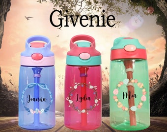 Personalisierte Ostern Wasserflasche, Osterkranz Design Flasche, Benutzerdefinierte Name Wasserflasche, Ostergeschenke für Kinder, Umweltfreundliche Tasse