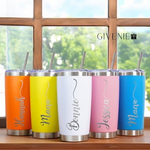 Personalized Engraved 20oz Tumbler, Custom Tumbler with Name, Monogrammed Mugs, Gift for Friend, Birthday Gift, Gift for Her, Gift for Him