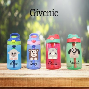 Personalized Kid 16oz water bottle, Custom Children Name Bottle,Preschool Water Bottle, Gift Cup, Kids Cup, Animal Tumbler, Kid Party Flavor