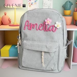 Sac à dos avec nom brodé personnalisé, cartable pour enfants, sac à dos d'école personnalisé, sac à dos pour tout-petits pour l'école, rentrée des classes, cadeau d'école