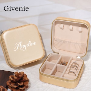 Joyero personalizado, caja con nombre personalizado, caja de viaje personalizada, joyero, regalo de propuesta de dama de honor, caja de almacenamiento de joyas, boda