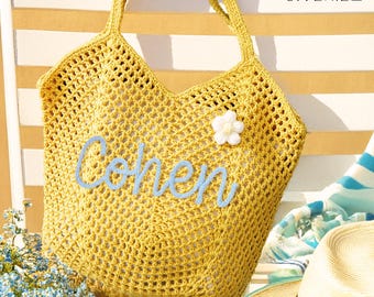 Sac fourre-tout d'été personnalisé, sac de plage pour filles, fourre-tout pour l'été, cadeaux de voyage à la plage, sac de week-end, cadeau pour amoureux de la plage, sac à bandoulière, sac de voyage