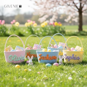 2026 Handmade Toddler Easter Basket, Kids Eggs Basket, Kids Easter Gift, Baby Easter Basket, Basket with Name, Storage Basket, First Easter