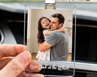 Personalized Drive Safe Car Visor Clip, Custom Photo Car Clip, Father's Day Gift for Dad, Acrylic Photo Gift for Husband, Acrylic Car Clip
