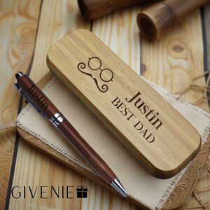 Handcrafted wooden pen box, Unique Father&#39;s Day pen gift, Wooden pen box for dad, Gift for Dad, Customized wooden pen holder, Wooden penbox