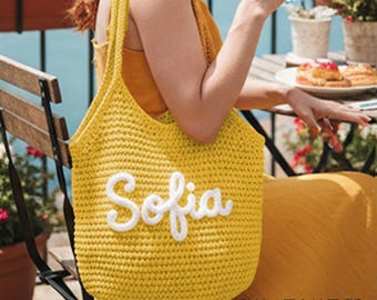 Personalized Canvas Summer Tote Bag, Beach Travel Shoulder Bag, Bridesmaid Proposal Bag, Women Tote Bag, Reusable Bag, Gift for Her