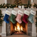 Embroidered Xmas Stockings, 2025 Matching Family Christmas Stockings, Xmas Decor, Holiday Stockings, Fireplace Mantel Decor, Christmas Socks
